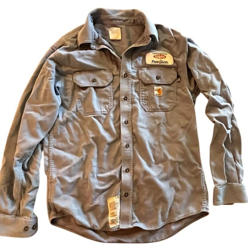 Grey/Blue Carhartt button-up shirt #workwear #carhartt